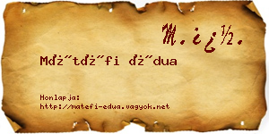 Mátéfi Édua névjegykártya